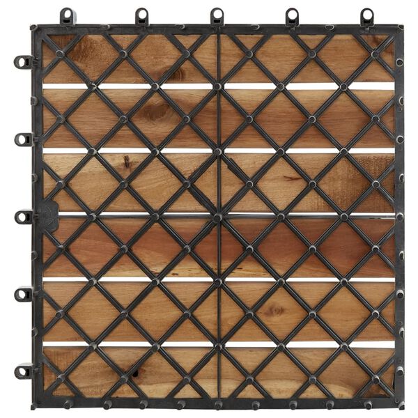 vidaXL Decking Tiles 30 pcs White 30x30 cm Solid Wood Acacia