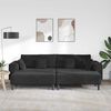 vidaXL Velvet Sofa with Cushion 3 pcs Black 208 cm Velvet