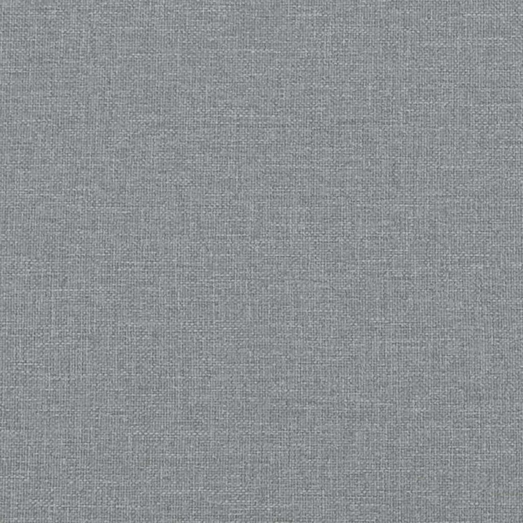 vidaXL Bed Frame with LED without Mattress "Hvar" Light Grey 137x190 cm Fabric