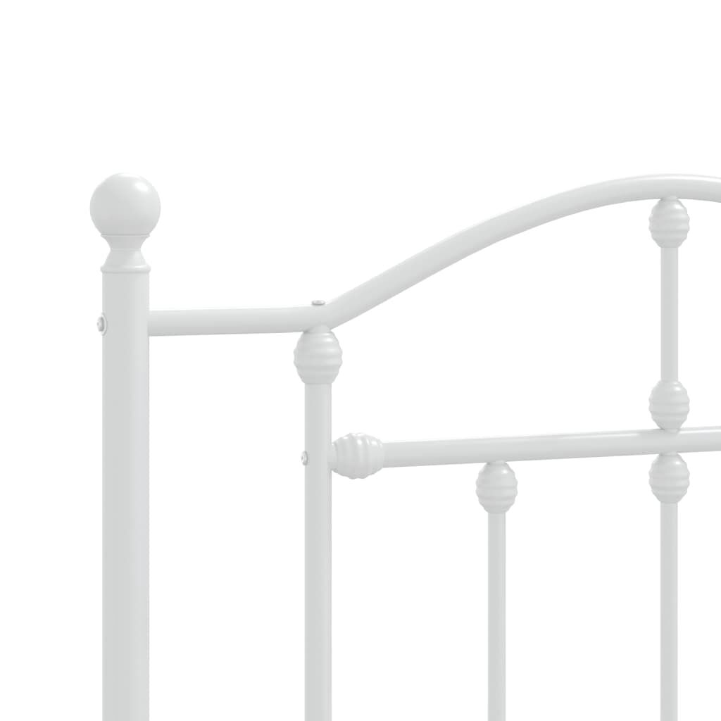 vidaXL Metal Bed Frame without Mattress with Headboard White 100x200cm