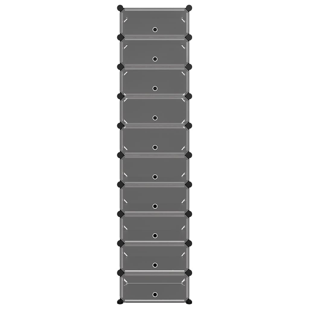 vidaXL Shoe Rack Black 44x32x174 cm PP