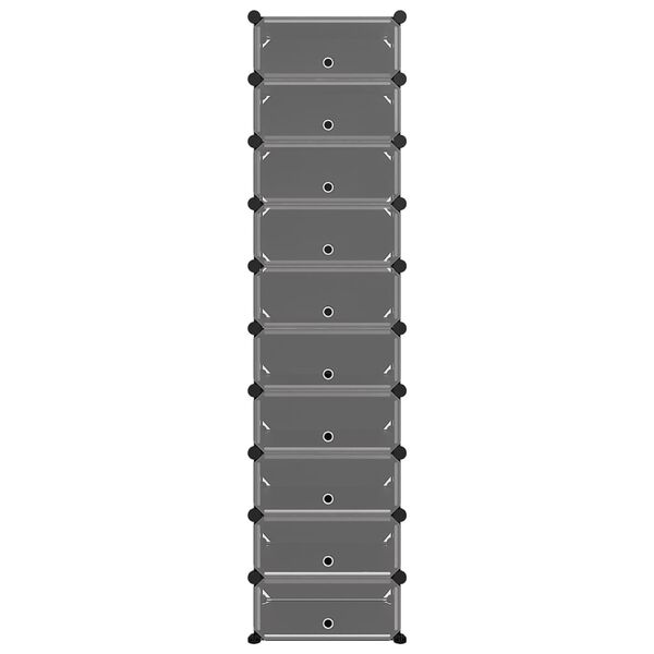 vidaXL Shoe Rack Black 44x32x174 cm PP