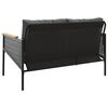 vidaXL Garden Bench with Cushions 116 cm Black Steel