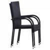 vidaXL 7 Piece Garden Dining Set Black