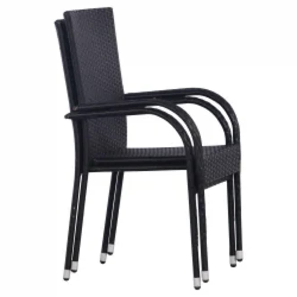 vidaXL 7 Piece Garden Dining Set Black