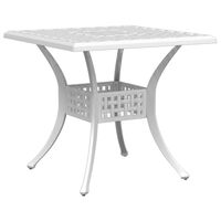 vidaXL Garden Table White 80x80x75 cm Cast Aluminium
