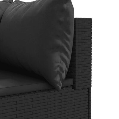 vidaXL 7 Piece Garden Lounge Set with Cushions Black Poly Rattan