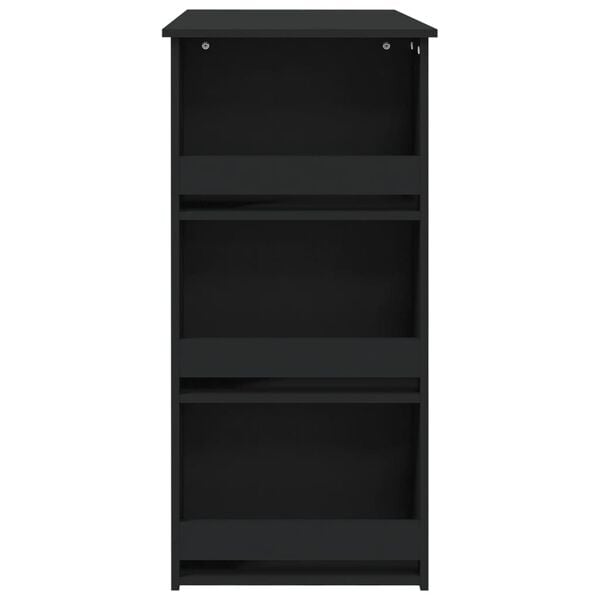 vidaXL Bar Table with Storage Rack Black 102x50x103.5 cm Engineered Wood