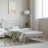 vidaXL Metal Bed Frame without Mattress with Headboard White 100x190cm