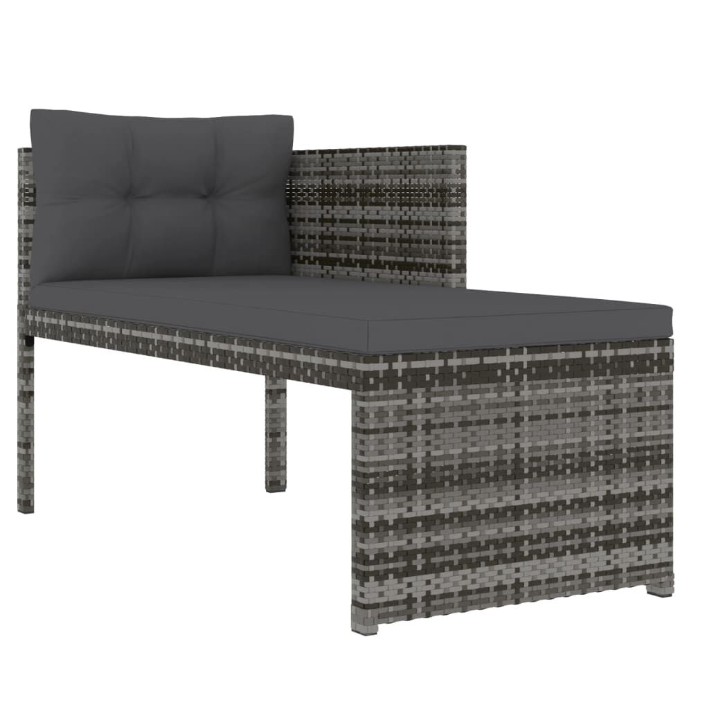 vidaXL 4 Piece Garden Dining Set with Cushions Grey Poly Rattan