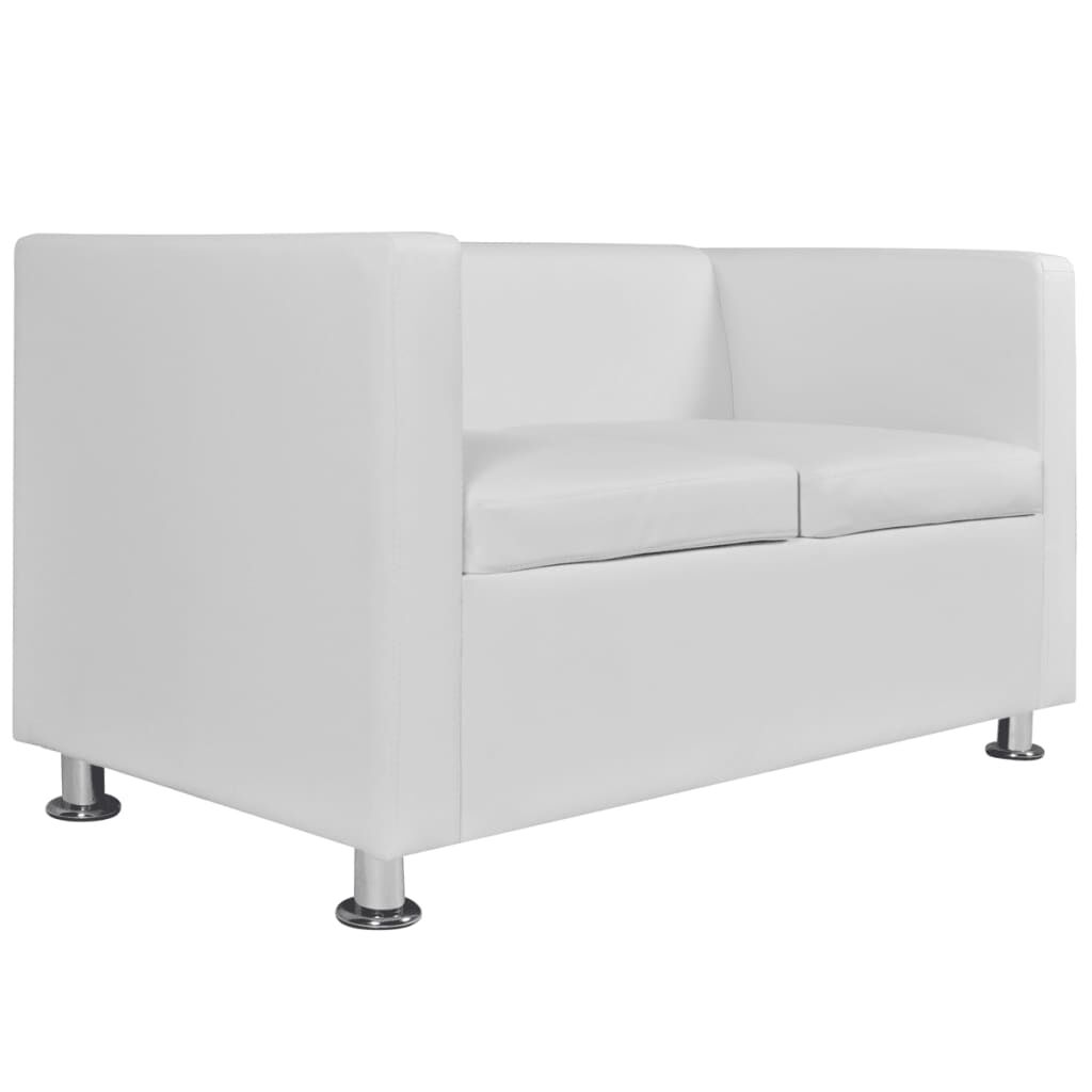 vidaXL Sofa 2-Seater Artificial Leather White