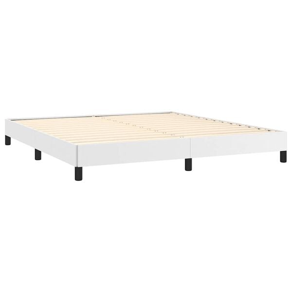 vidaXL Bed Frame without Mattress White 152x203 cm Queen Faux Leather