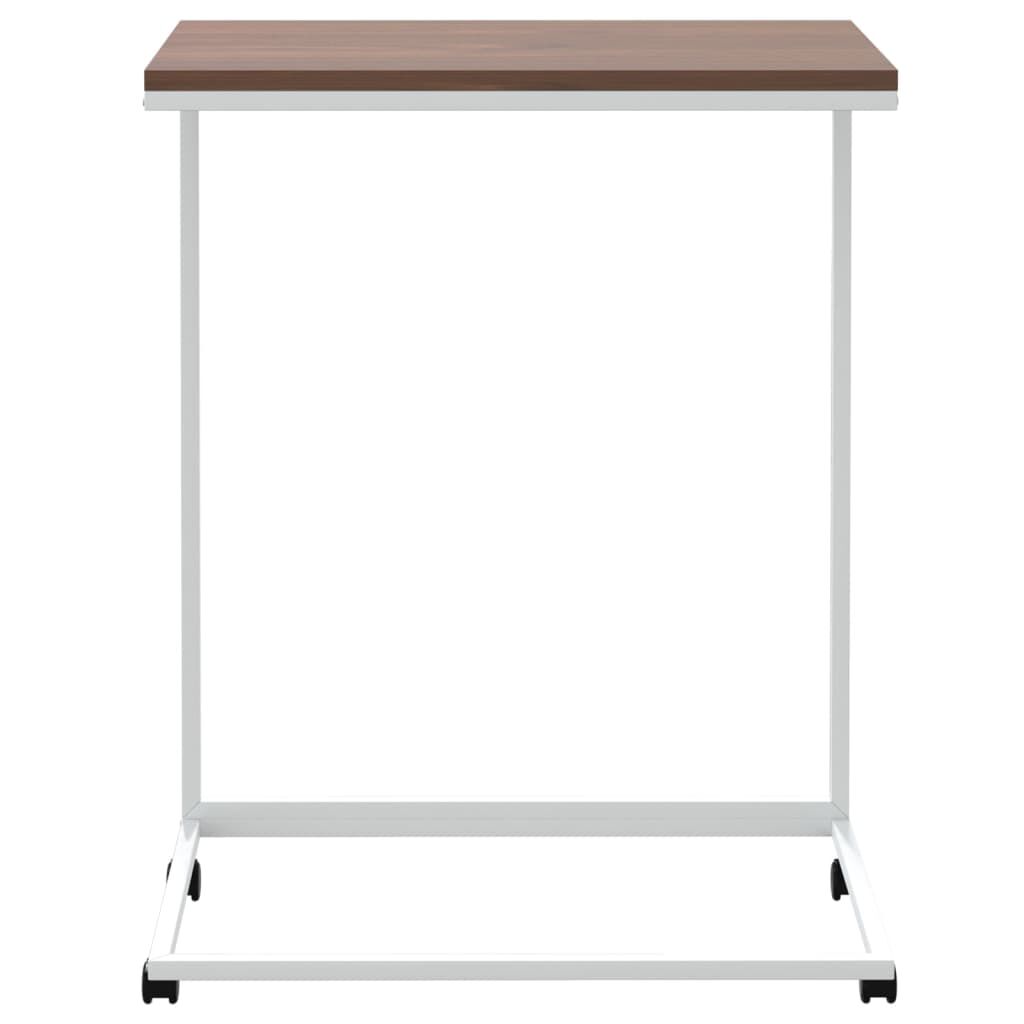 vidaXL Side Table with Wheels White 55x35x70 cm Engineered Wood