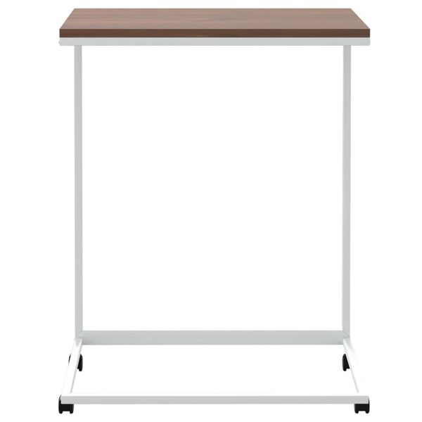 vidaXL Side Table with Wheels White 55x35x70 cm Engineered Wood
