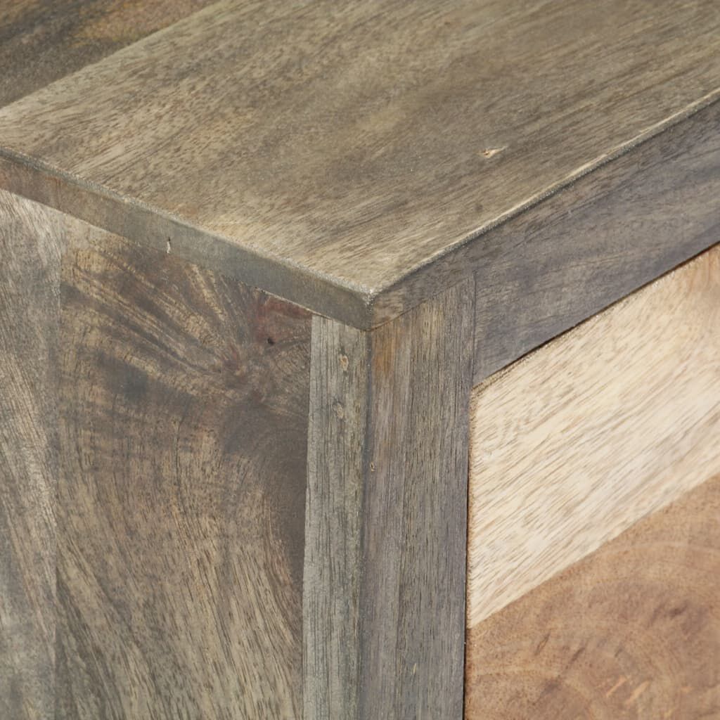 vidaXL Side Cabinet Grey 75x30x60 cm Solid Mango Wood