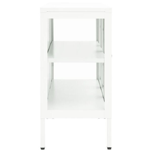 vidaXL Sideboard White 105x35x70 cm Steel and Glass