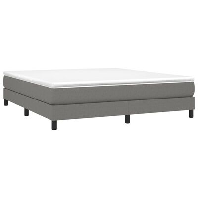 vidaXL Box Spring Bed Frame Dark Grey 183x213cm California King Fabric