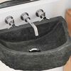 vidaXL Wall Hung Basin Grey (38-45) x (30-35) x 15 cm River stone