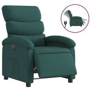 vidaXL Electric Recliner Chair Dark Green Fabric