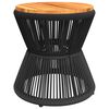 vidaXL Coffee Table with Wire Base Black Ø 45x44 cm Solid Wood Acacia