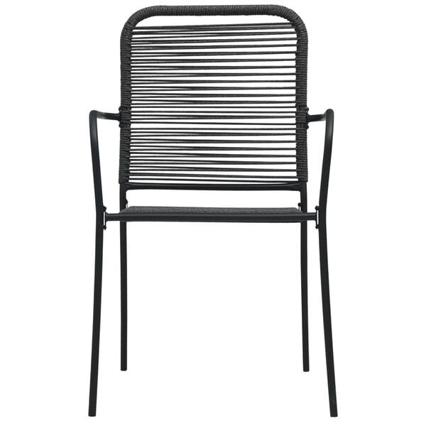 vidaXL 5 Piece Outdoor Dining Set Cotton Rope and Steel Black