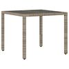 vidaXL Garden Table with Glass Top Grey 90x90x75 cm Poly Rattan