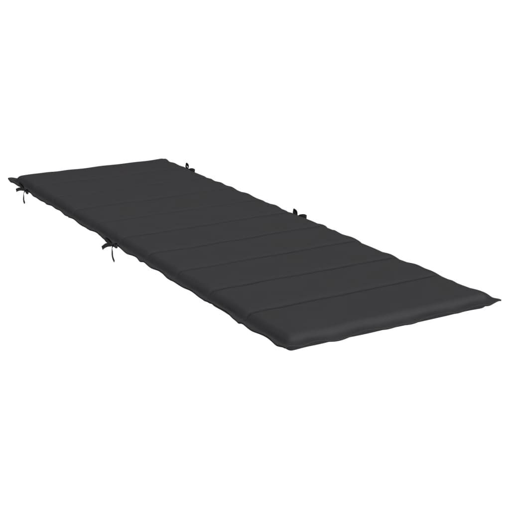 vidaXL Sun Lounger Cushion Black 186x58x4cm Oxford Fabric