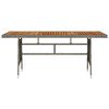 vidaXL Garden Table Grey 160x70x72 cm Poly Rattan & Solid Acacia Wood