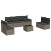 vidaXL 9 Piece Garden Sofa Set with Cushions Grey Poly Rattan