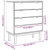 vidaXL Drawer Cabinet OTTA Brown&Grey 76.5x39.5x90cm Solid Wood Pine