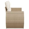 vidaXL Garden Sofa with Cushions 2-Seater Beige Poly Rattan