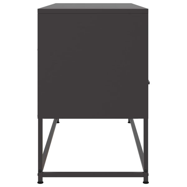 vidaXL TV Cabinet Black 100.5x39x60.5 cm Steel