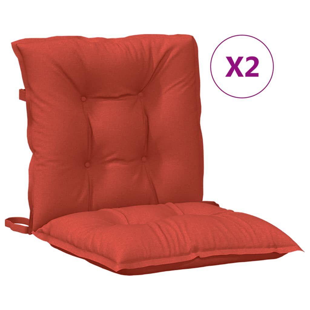 vidaXL Lowback Chair Cushions 2 pcs Melange Red 100x50x7 cm Fabric