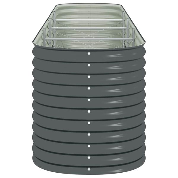 vidaXL Garden Raised Bed 400x80x81 cm Galvanised Steel Grey