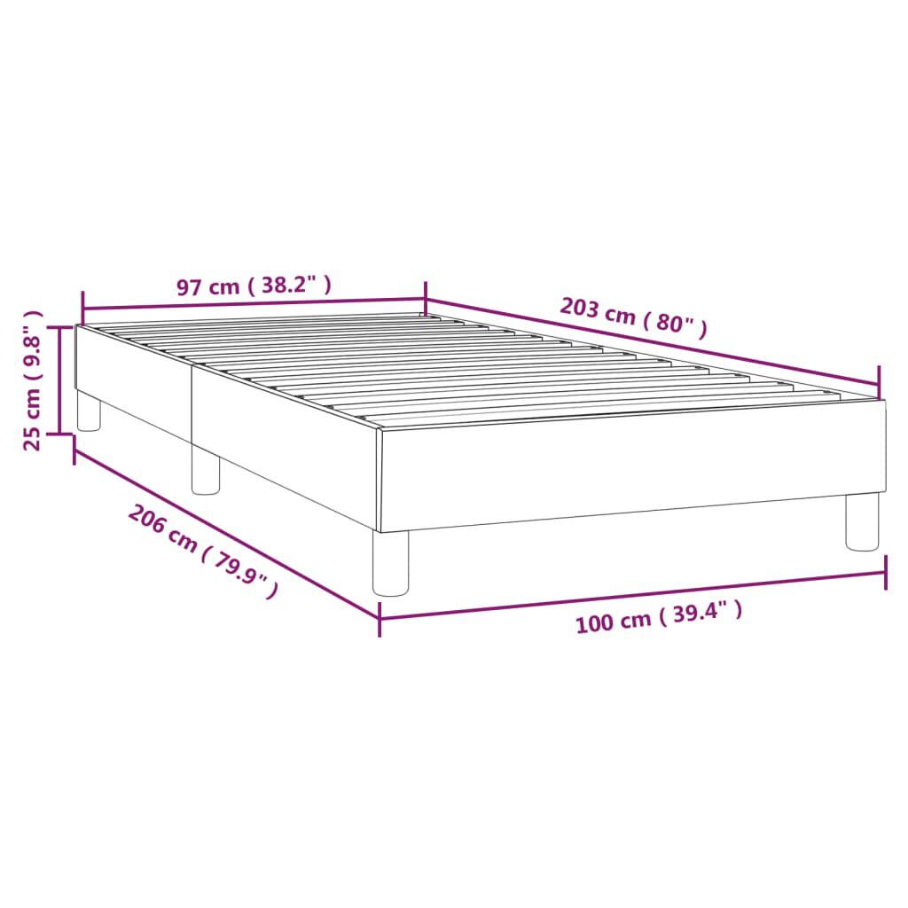 vidaXL Bed Frame without Mattress Light Grey Twin XL Fabric (US Only)