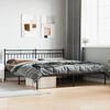 vidaXL Metal Bed Frame without Mattress with Headboard Black 193x203cm