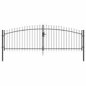 vidaXL Double Door Fence Gate with Spear Top 400x149.5 cm