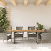 vidaXL Garden Table with Acacia Wood Top Grey 190x80x75 cm Poly Rattan