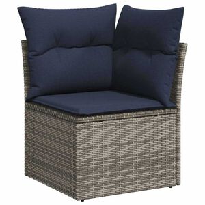 vidaXL Garden Sofa with Cushion Grey 62 x 62 x 69cm Poly Rattan