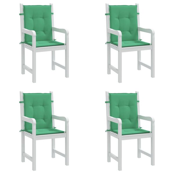 vidaXL Garden Lowback Chair Cushions 4 pcs Green 100x50x3 cm Oxford Fabric