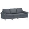 vidaXL 3 Piece Sofa Set with Pillows Dark Grey Velvet
