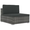 vidaXL 4 Piece Garden Sofa Set with Cushions Poly Rattan Grey