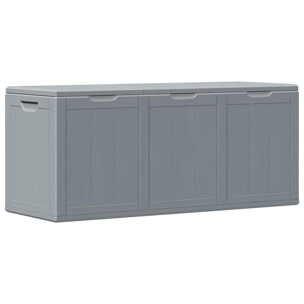 vidaXL Garden Storage Box 270L Grey PP Wood Look