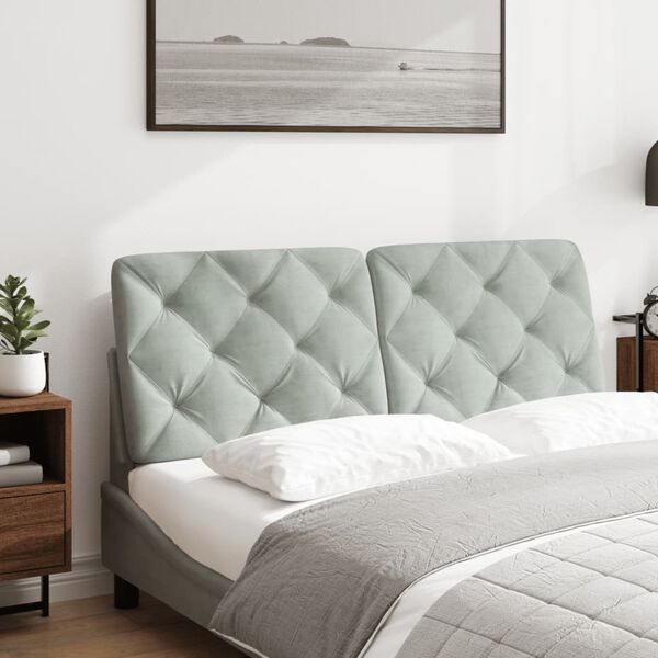 vidaXL Headboard Cushion Light Grey 137 cm Velvet