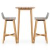 vidaXL 3 Piece Bar Set Solid Acacia Wood