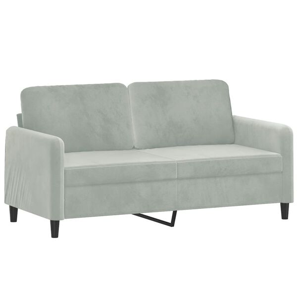 vidaXL 2 Piece Sofa Set Light Grey Velvet