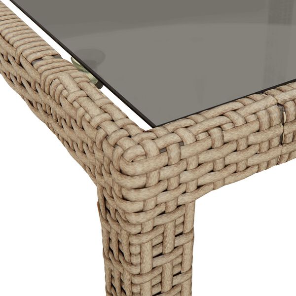 vidaXL Garden Dining Table Beige 250x100x75 cm Poly Rattan