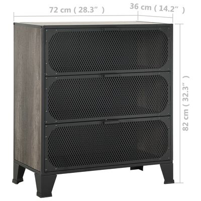 vidaXL Storage Cabinets 2 pcs Grey 72x36x82 cm Metal and MDF