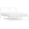 vidaXL Metal Bed Frame without Mattress with Headboard White 135x190cm