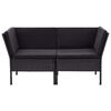 vidaXL 8 Piece Garden Lounge Set with Cushions Poly Rattan Black